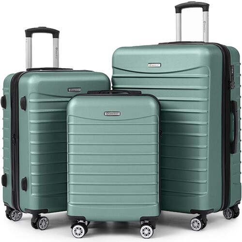 Quasar & Co. 3 részes bőrönd szett türkiz színben, kemény héjú bőröndök