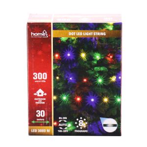 Home LED308DM DOT LED-es fényfüzér, kül- és beltéri, 300 db színes LED, 8 mód, 30 m 116337242 - Home by Somogyi