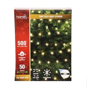 Home LED508DWW DOT LED-es fényfüzér, 500 db melegfehér LED, 8 mód, kül- és beltéri, 50 m 116337262 - Fényfüzér