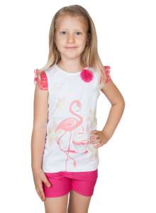 Lányka 2 részes Szett  - Flamingó #rózsaszín-fehér - 110-es méret 30374344 Ruha együttesek, szettek gyerekeknek - Fehér