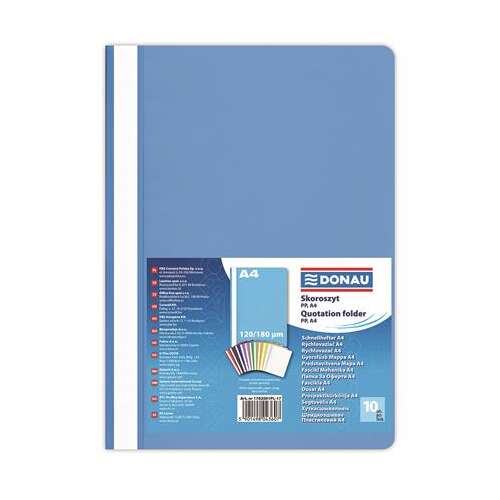 DONAU A4 hellblauer PP-Ordner, 120/180 Mikron, 10er Pack