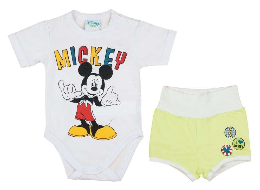 Disney fiú ruha 2 részes Szett - Mickey Mouse - sárga-fehér