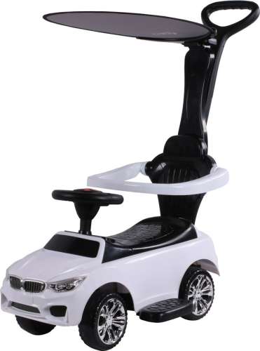 Fehér Apollo Bébitaxi napfénytetővel, tolókarral és zenével