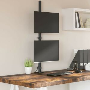 vidaXL dupla fekete acél monitorállvány VESA 75/100 mm