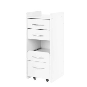 Biała szafka do przechowywania kosmetyków i do pedicure z szufladami i kółkami - Uroda i zdrowie