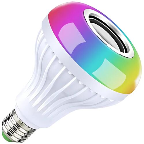 Bec de lumină LED inteligent S DEPOT® cu difuzor Bluetooth, schimbare de culoare RGB, 12W, soclu E27