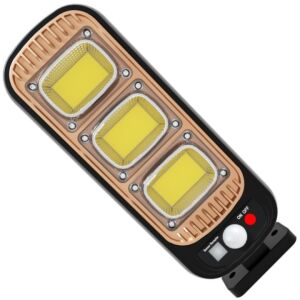 Napelemes lámpa, S DEPOT®, GL-84069 modell, 72 LED, mozgásérzékelővel, távirányítóval, arany