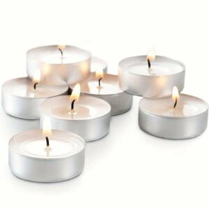 S DEPOT® 1000 darabos illatmentes tea light gyertya, 3 órás égési idő, fehér - Mécses