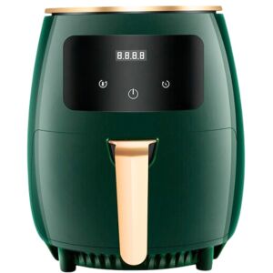 Forrólevegős sütő, S DEPOT®, 2400 W teljesítmény, 6 literes kapacitás és digitális kijelző, LCD érintőképernyős vezérlés, zöld