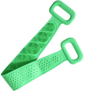 S DEPOT® szilikon csíkkefe, hátmosáshoz és bőrradírozáshoz, zöld