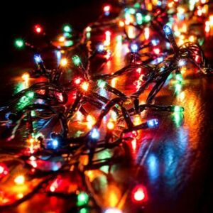 S DEPOT® karácsonyi Fényfüzér, többféle világítási móddal, 300 kristály LED izzóval, 18 lineáris m, sokszínű