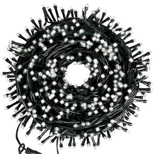 S DEPOT® roll karácsonyi Fényfüzér, többféle világítási móddal, 500 kristály LED izzóval, 100 lineáris m, hideg fehér