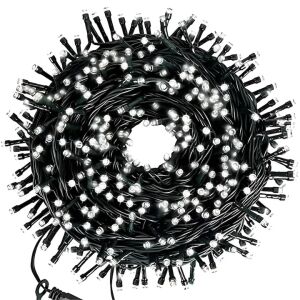 S DEPOT® roll karácsonyi Fényfüzér, többféle világítási móddal, 480 kristály LED izzóval, 100 lineáris m, hideg fehér