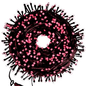 S DEPOT® roll karácsonyi Fényfüzér, többféle világítási móddal, 480 kristály LED izzóval, 100 lineáris m, piros