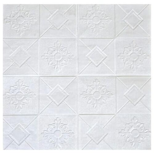 20 S DEPOT® mennyezeti csempe készlet, 3 mm vastag, 70x70 cm, elegáns modell, fehér 116725460