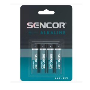 SENCOR AAA tartós alkáli elem, 4 darabos csomag, 1,5V - Sencor