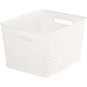 Curver My Style Rattan Effect Storage Basket, 18L, Off-White - Storage & organization