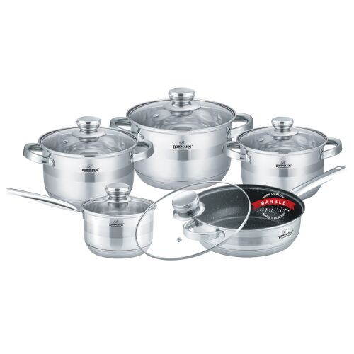 Bohmann 1275-10 MRB, 10 Részes Inox Edénykészlet , INDUKCIOS