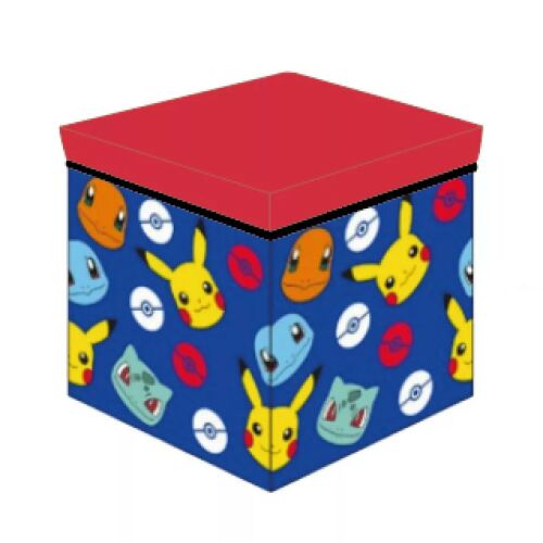 Pokémon Elements játéktároló doboz fedővel, Pikachuval, Charmanderrel, Squirtle-lel és Bulbasaurral