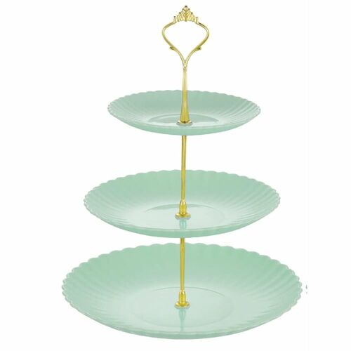 Pufo Candy többszintes gyümölcstartó 3 szintes, süteményekhez, tortákhoz, gyümölcsökhöz, előételekhez, fém fogantyú, világoszöld 116897055