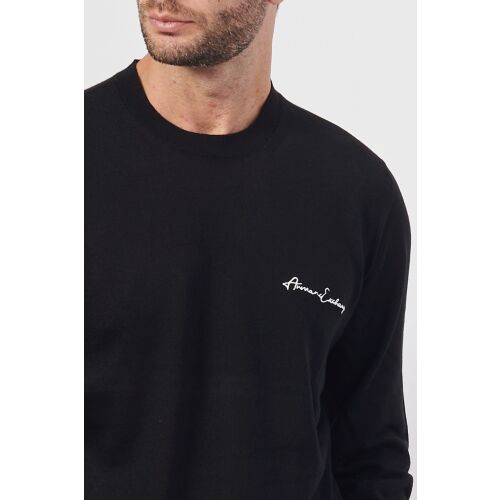 Armani Exchange Herrenpullover schwarz mit Logo