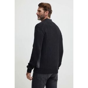 Czarny sweter męski Calvin Klein Jeans z półzamkiem - Calvin Klein