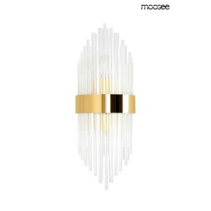 MOOSEE Florens Kristály Fali Lámpa Arany Díszítéssel, modern fali lámpa kristályüveg rudakkal és arany fém díszítéssel - Moosee