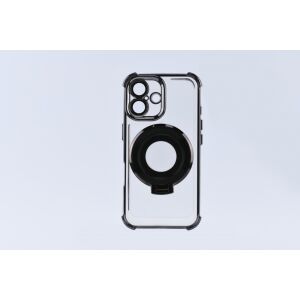 Fekete iPhone 16 Plus mágneses tok gyűrűvel - Cellect