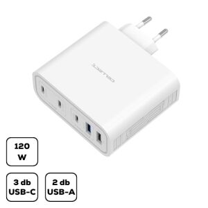 Cellect 120W gyors töltő adapter 3 USB-C és 2 USB-A porttal - Cellect