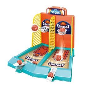 Interaktív mini kosárlabda társasjáték gyerekeknek, Flippy, 2 játékos, 6 labdával, 22x16,5x18,2 cm, többszínű