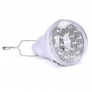 LED izzó GR-020 napelemmel, 5W, kampó, hordozható, IP65, újratölthető USB-vel, kempingezéshez, hideg fehér fény