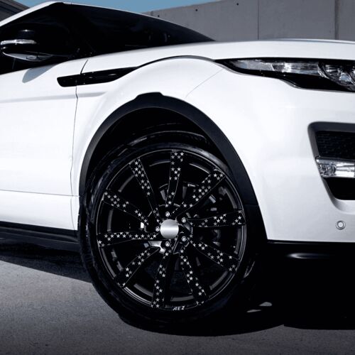 Комплект от 4 фолиа Outdoor Printed с EcoSolvent, самозалепващи се, за декориране на автомобилни джанти, диаметър 60 см, модел FJT-06 116945414