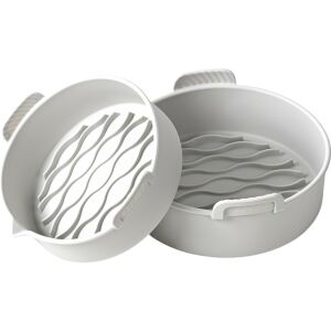 KipHome 2er Set graue Silikon Air Fryer Einsätze - Flippy