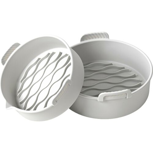 KipHome 2er Set graue Silikon Air Fryer Einsätze