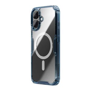 Angled view of Nillkin Nature TPU Pro blue magnetic iPhone 16 case - Nillkin