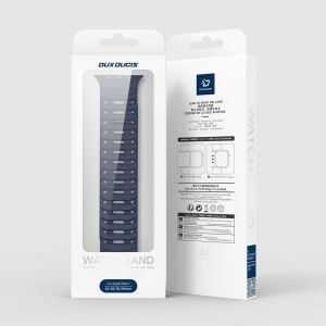 Dux Ducis CS Magnetic Silicone csereszíj Apple Watch 42 / 44 / 45 / 49 mm - kék-fekete 116955891 - Okosóra szíj