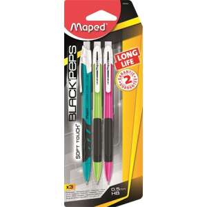 Tlačové čipy, 0,5 mm, MAPED "Long Life", zmiešané farby - 3 ks/sada