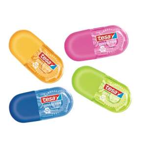 TESA Correction Roller, 4 pack, assorted colors, mini, 5mm x 6m, ecoLogo - ICO