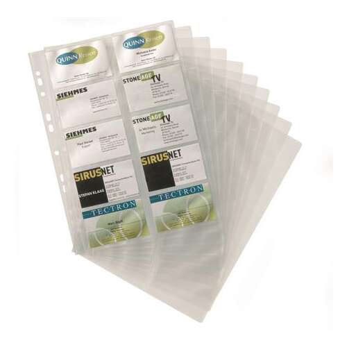 10 paketa DURABLE Umetci za vizitke, prozirna plastika, kapacitet 200