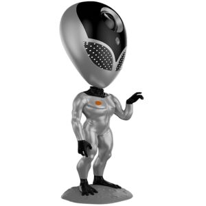 S DEPOT® Alien Star projektor távirányítóval és hangdialógus rendszerrel, LED világítás, 360°-ban forgatható fej, éjszakai fény, gyermekalvó lámpa, ezüst