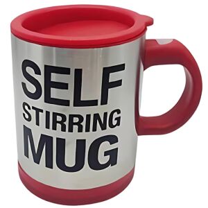 Intelligens termosz csésze, S DEPOT®, automatikus keveréssel, instant italokhoz, elemmel működik és fedővel a fröccsenés elkerülése érdekében, piros