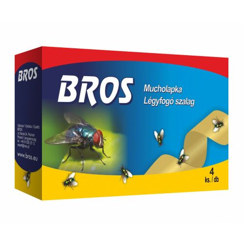 Bros légyfogó szalag, 4 db-os csomag, hatékony légyirtás