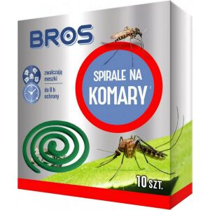 Bros Szúnyogirtó Spirál, 10 db, hatékony szúnyogok és legyek ellen, akár 8 órás védelem - Bros