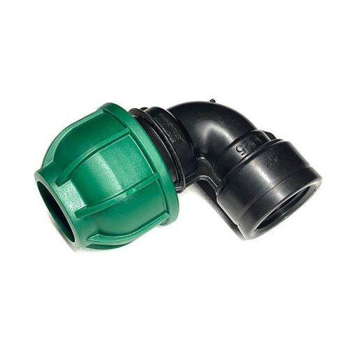 Irritec KPE könyök idom, 40mm x 3/4 hüvelyk, fekete és zöld, öntözőrendszerekhez - Irritec