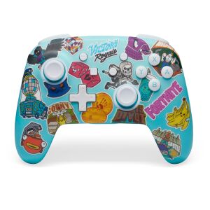 Controler wireless PowerA Enhanced pentru Nintendo Switch, design Fortnite: Sticker Mania, vedere din față - PowerA Controlere