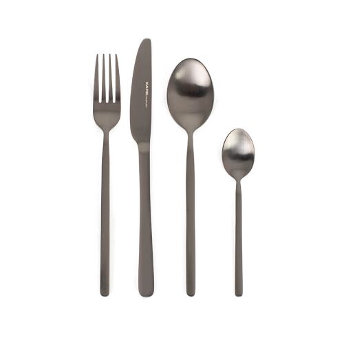 KARE Design Gloria Matt Black Titán Evőeszközkészlet 16 db 117328787