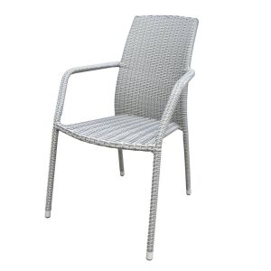 Patio Etienne szürke kerti szék, rattan hatású műanyag ülőfelülettel és háttámlával - Patio