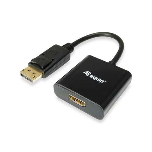 EQUIP DisplayPort - HDMI átalakító, fekete, 15 cm