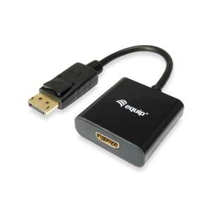 Adapter EQUIP DisplayPort do HDMI, czarny, 15 cm - Konwerter DisplayPort