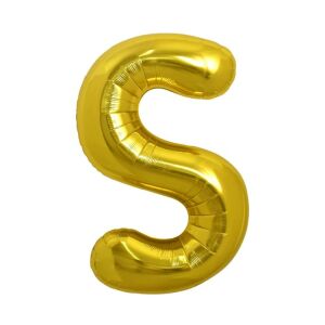 Fém fólia lufi S DEPOT®, S betű, arany, 40 cm